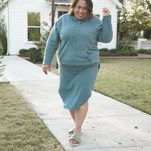 Anthropologie Hoodie Skirt Set